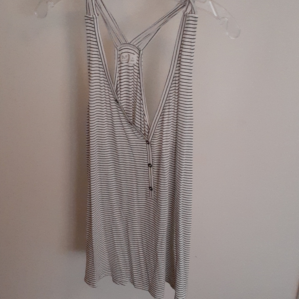Maurice's black and white racerback tank top